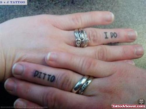 I Do Ditto Finger Tattoos
