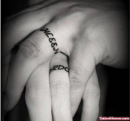 Letter Words Finger Tattoos
