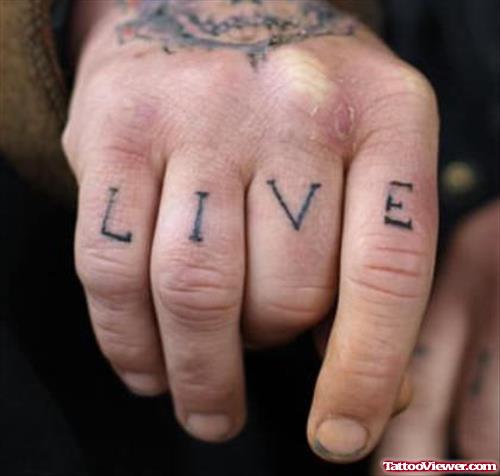 Live Word Finger Tattoos