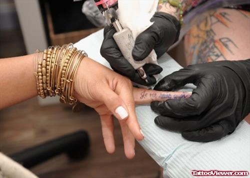 Finger Tattoo In Process