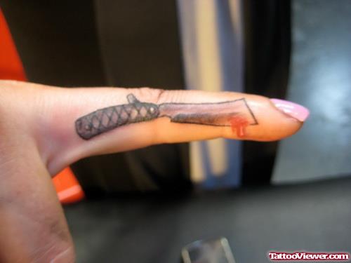 Chef Knife Finger Tattoo