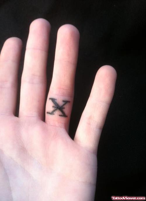 Alphabet X Finger Tattoo