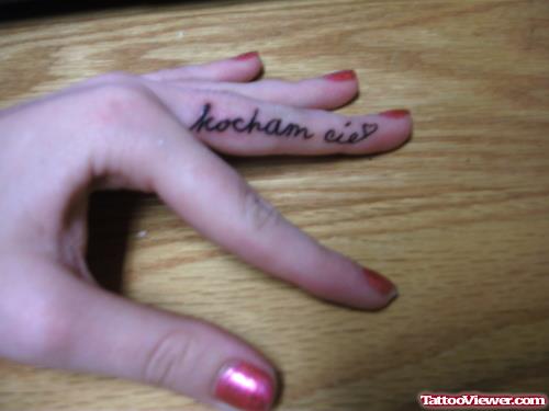 Kocham Finger Tattoo For Girls