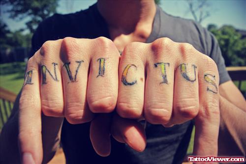 Invictus Finger Tattoos