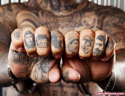 Cool Knuckles Finger Tattoo
