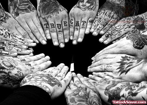 Friends With Finger Tattoos