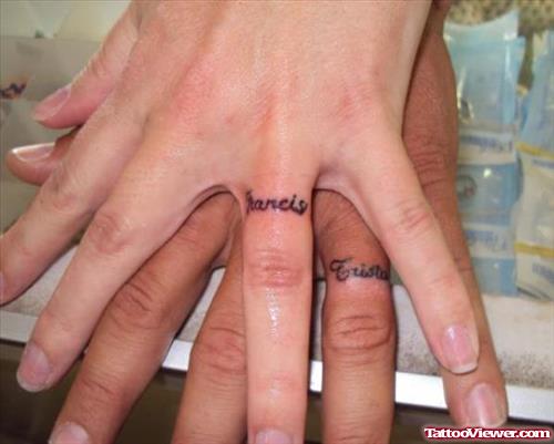 Finger Ring Tattoos For Couple