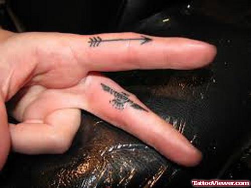Eagle And Arrow Finger Tattoo