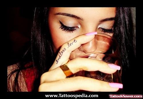 Endless Love Finger Tattoos For Girls