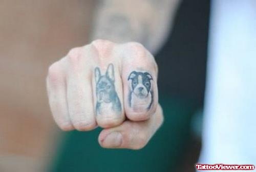 Dog Head Finger Tattoos