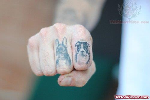Dogs Tattoos On Fingers
