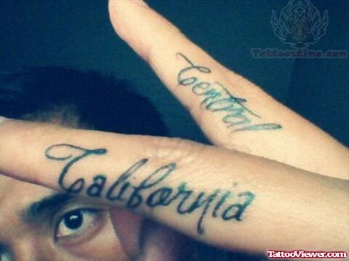 Central California Tattoo On Finger