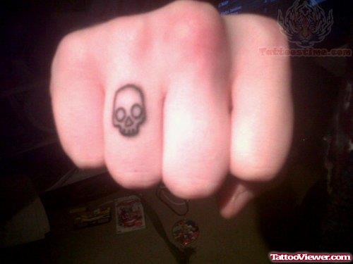 Skull Tattoo On Finger