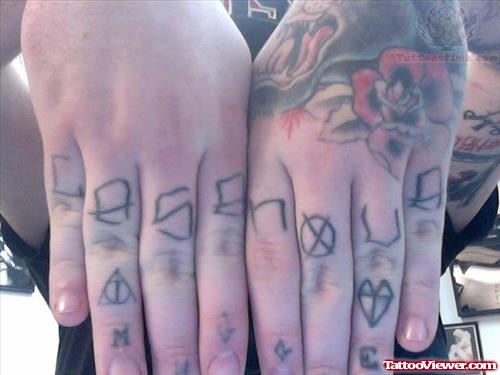 Case Word Tattoo On Fingers