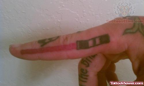 Scar Light Tattoo On Finger