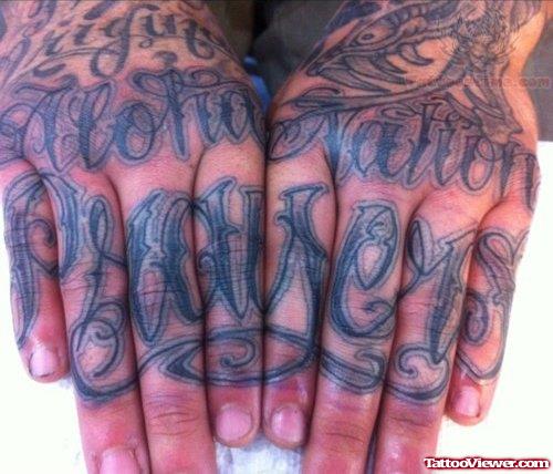 Prayers Tattoos On Fingers