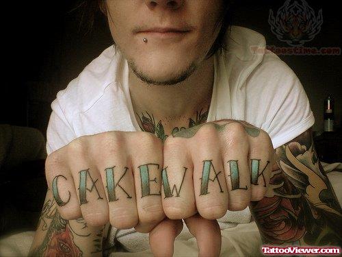 Cake Walk Tattoo On Fingers