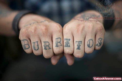 Burritos Tattoo on Fingers