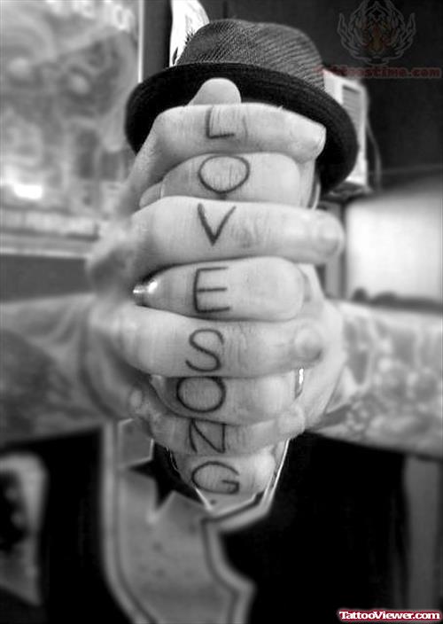 Love Song Tattoo On Fingers
