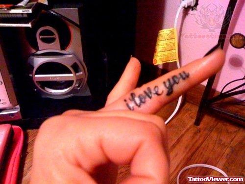 I Love You Tattoo On Finger