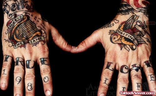 True Love Memorial Tattoo On Fingers