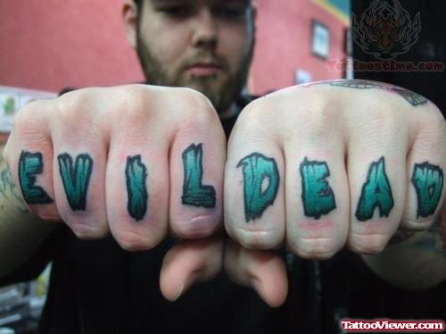 Evil Dead Tattoo On Fingers