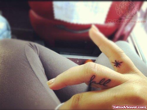 Star Fall Tattoo On Fingers