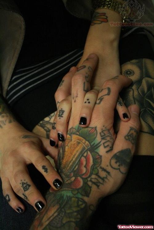 Number Tattoo On Fingers