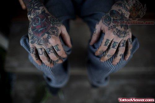 Hurt Heat Tattoo On Fingers