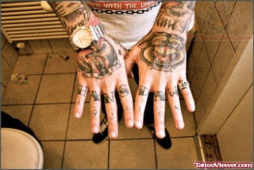 Hans Daw Tattoo on Fingers