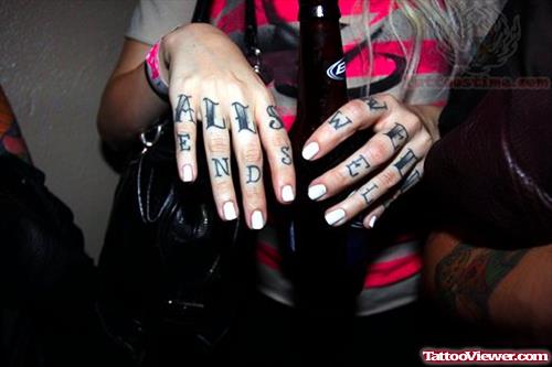 All Well Tattoo On Fingers