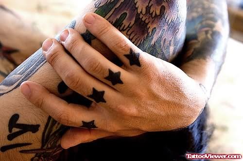 Stars Tattoos On Fingers