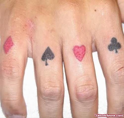 Cards Tattoos On Fingers