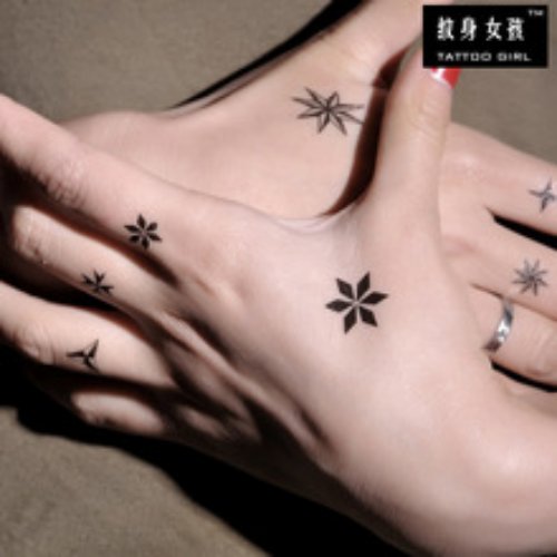 Amazing Black Stars Finger Tattoos