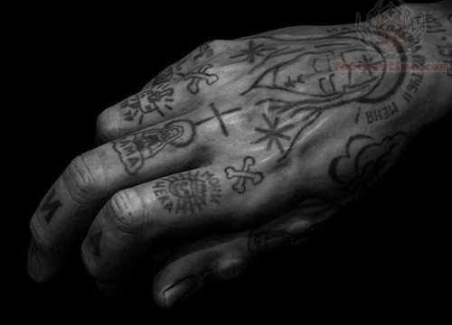 Religious Christian Tattoo On Fingers