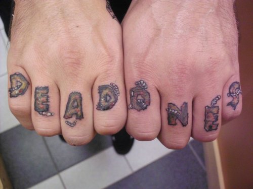 Dead Ones Finger Tattoos