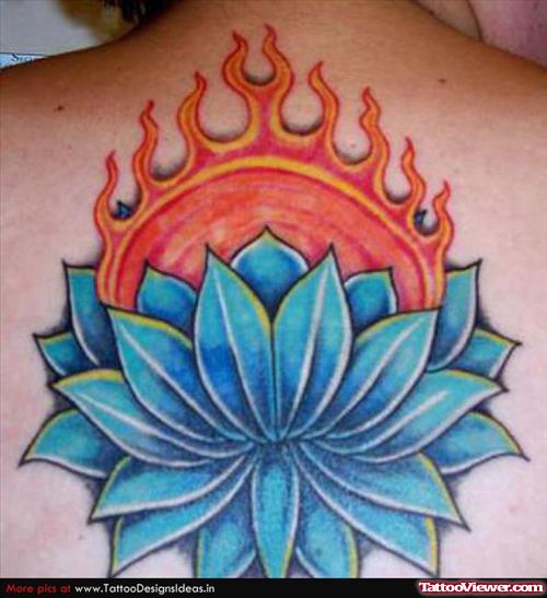 Flaming Lotus Flower Tattoo