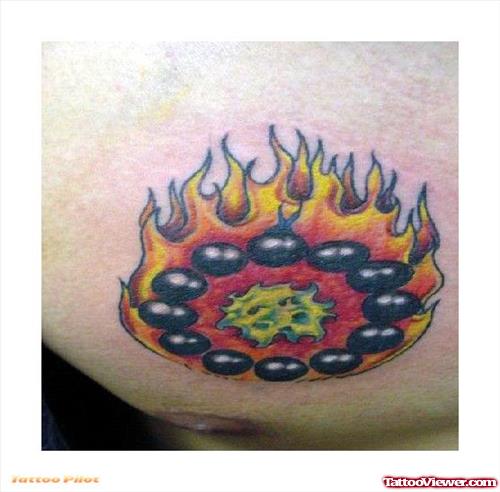 Fire Flame Tattoo On Chest