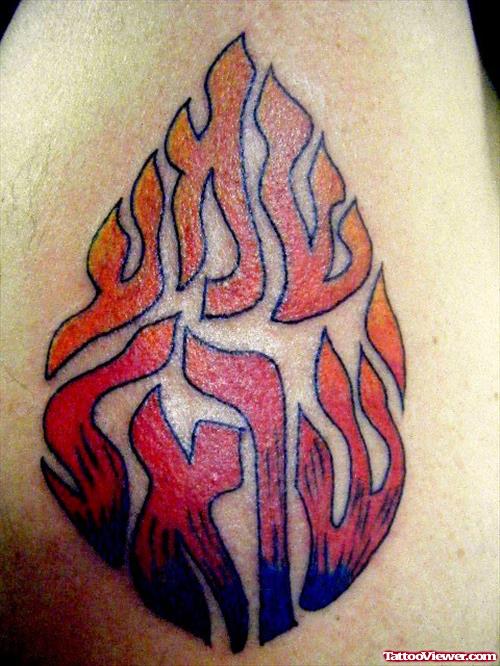 Colored Fire n Flame Tattoos