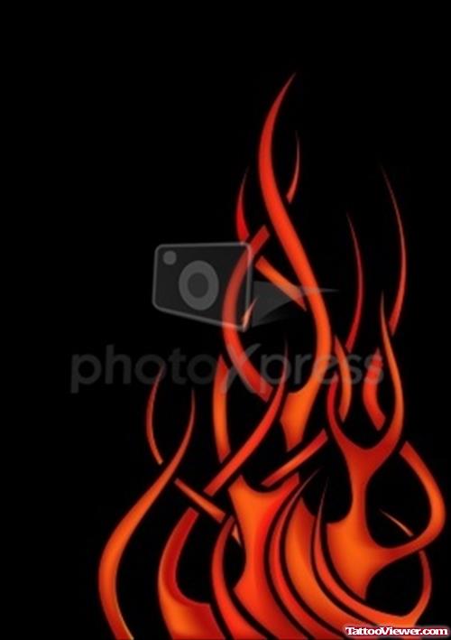 Fire n Flame Tattoo Design