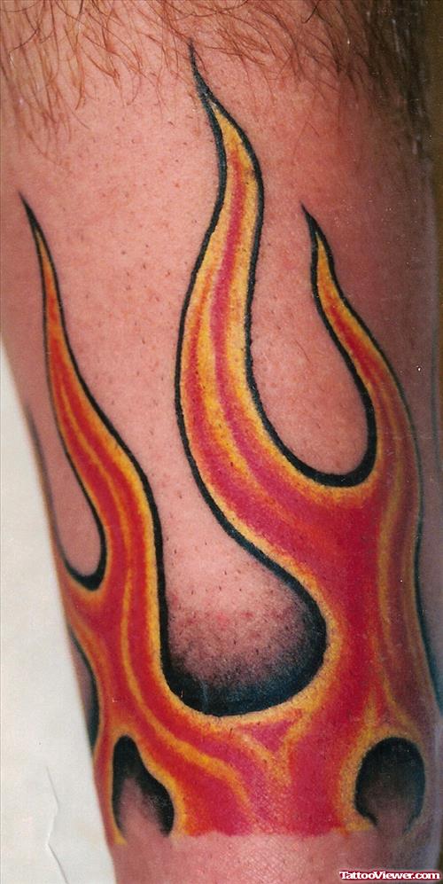 Beautiful Fire n Flame Tattoo On Arm