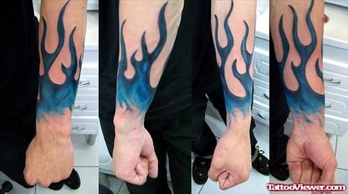 Fire Flame Tattoo On Wrist