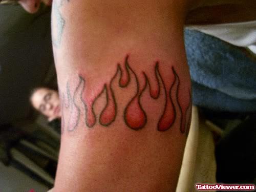 Fire Flame Tattoo On Leg