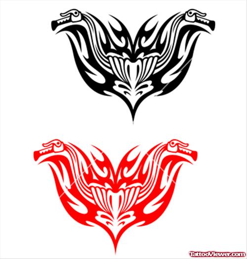 Black And Red Ink Fire n Flame Tattoos Design