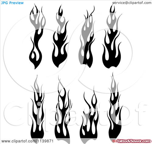Awesome Tribal Fire and Flame Tattoo Design