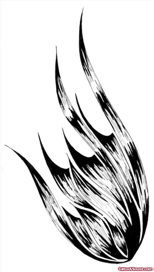 Awesome Grey Ink Fire and Flame Tattoo Design