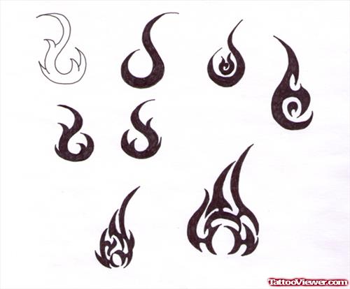 Tribal Fire n Flame Tattoos Designs