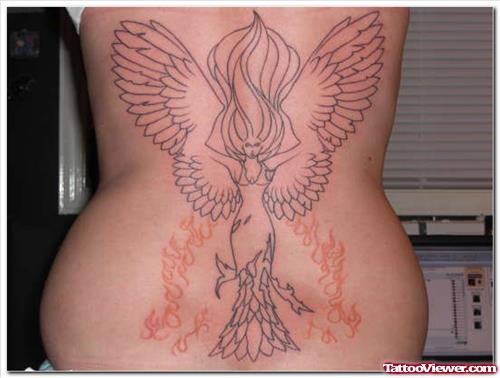 Fire n Flame Tattoo On Lowerback