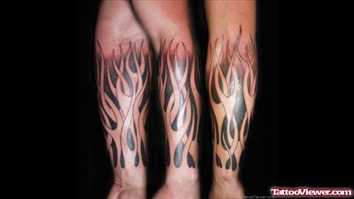 Fire n Flame Tattoo On Arm