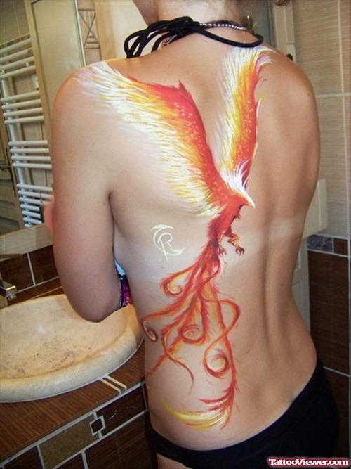 Best Phoenix Fire Flame Tattoo On Back